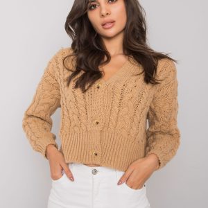 Camel sweater with buttons with braids Avezzano SUBLEVEL