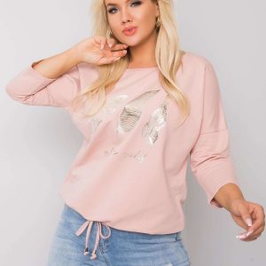 Dirty pink plus size blouse with Sarah print