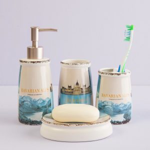 Ecru-Blue Toiletries Set