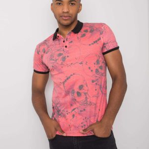 Coral Men's Leo Print Polo Shirt