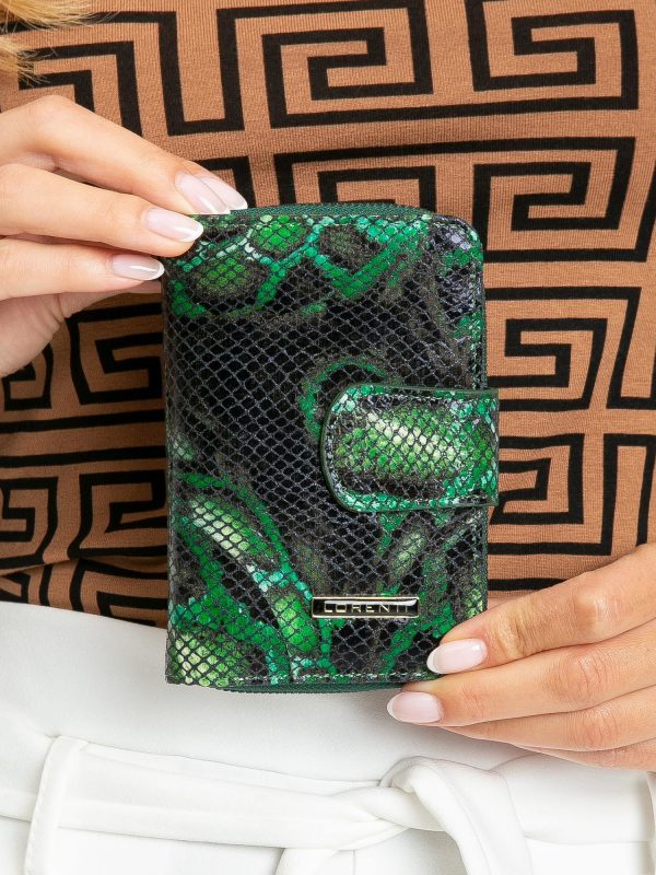 Green Patterns Leather Wallet