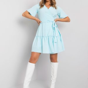 Light blue dress with flounce Lachelle