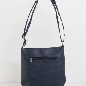 Navy blue eco-leather handbag