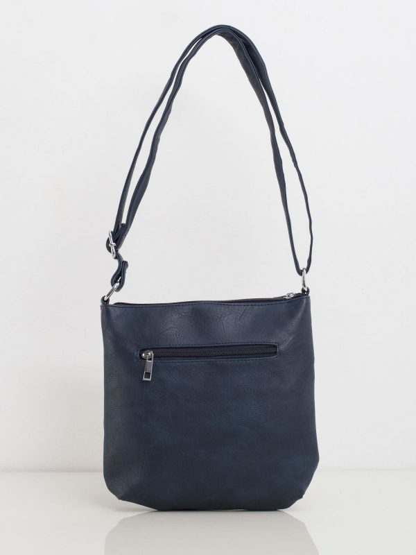 Navy blue eco-leather handbag