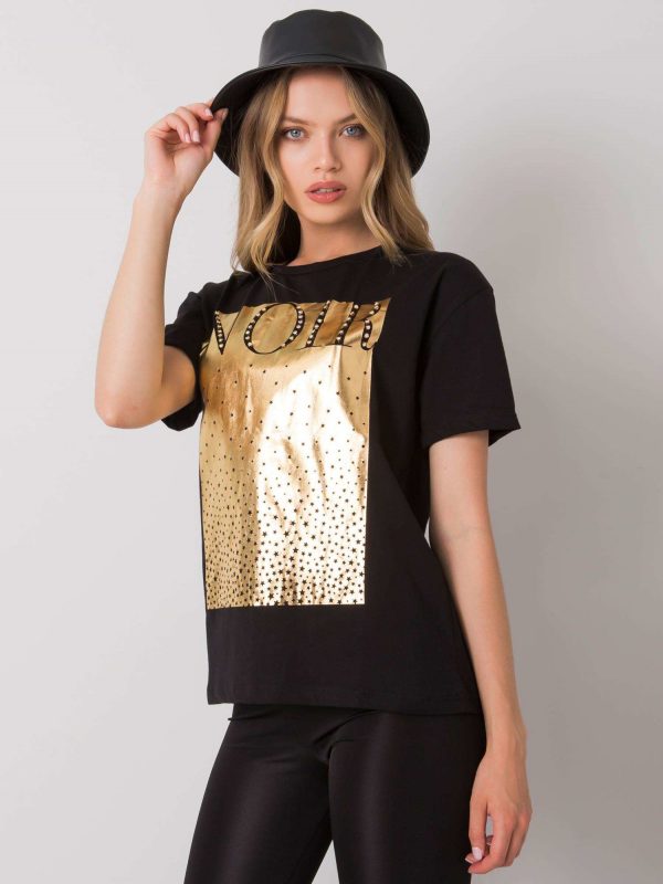 Black T-shirt with print by Gabee