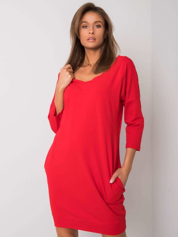 Red Abijah Cotton Dress