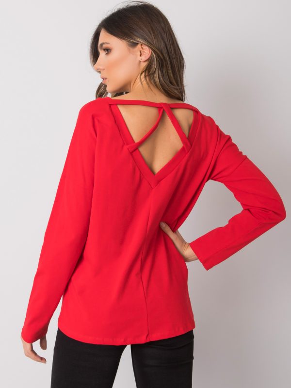 Red Women's Long Sleeve Blouse Libourne RUE PARIS