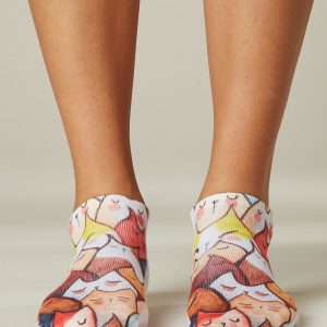 Short socks with cat print