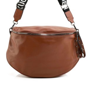 Brown eco-leather handbag