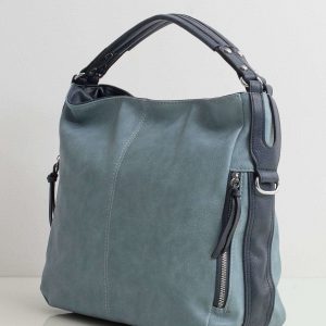 Light Blue Eco Leather City Bag