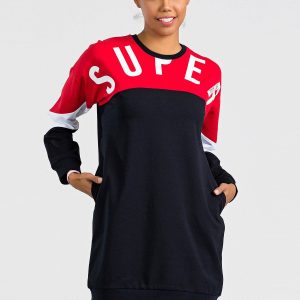 TOMMY LIFE Navy blue and red tunic