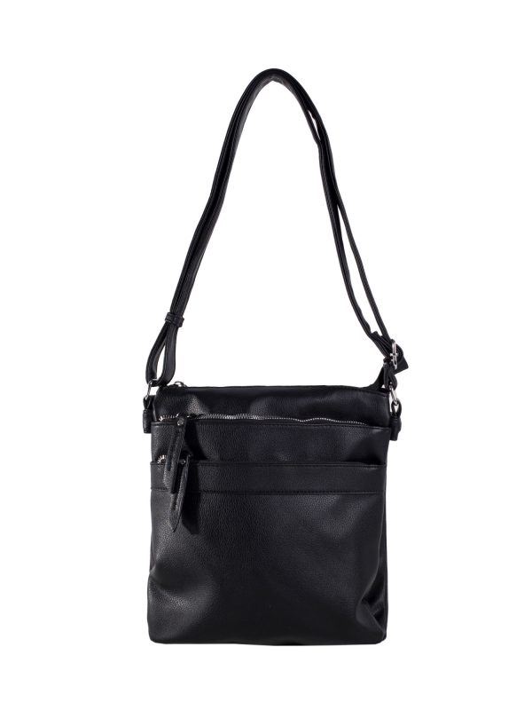 Black shoulder bag with adjustable strap