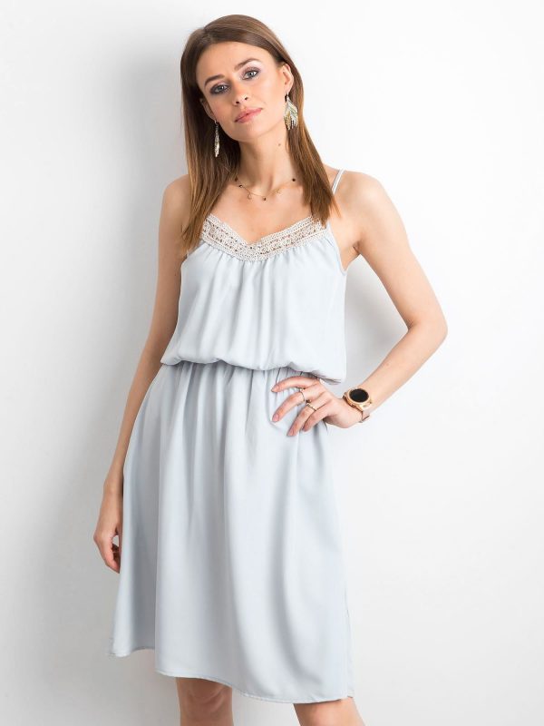 Grey women's dress with straps