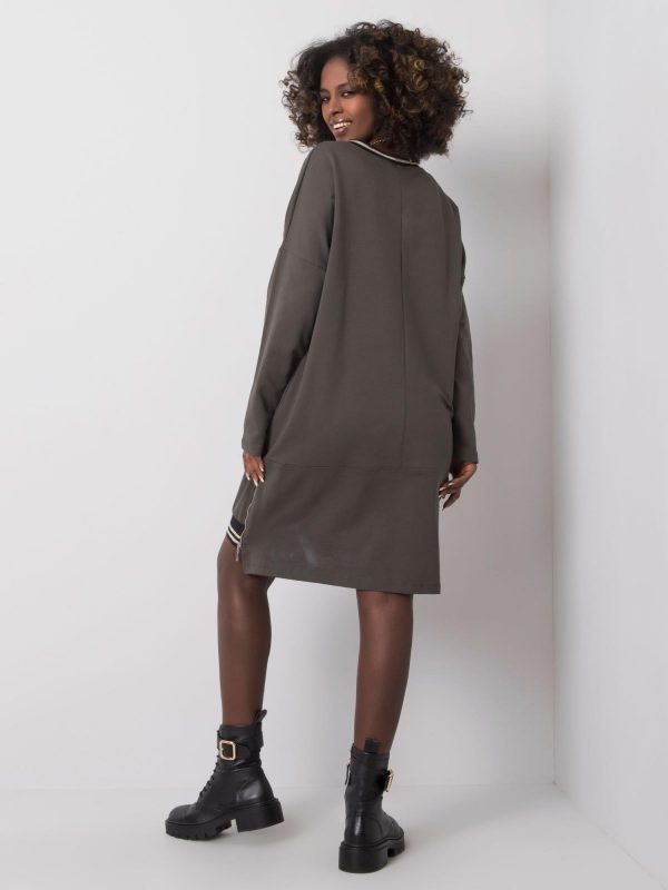 Dark khaki dress with Angie pockets