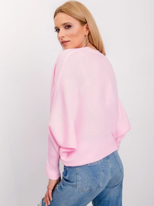 RUE PARIS Light Pink Sweater Pose