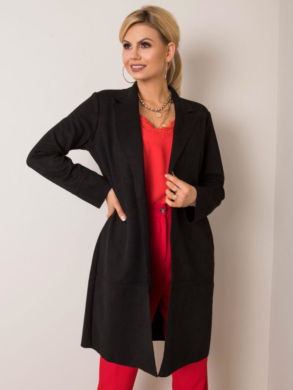 Sellina STITCH & SOUL black suede coat