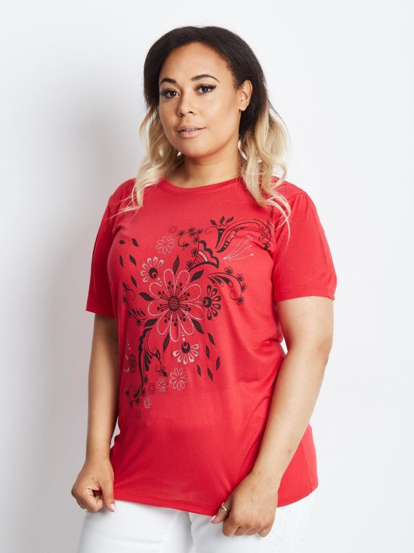 Red T-shirt plus size Celebrity