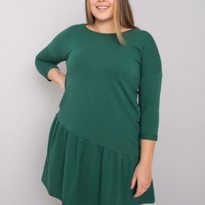 Dark Green Plus Size Ruffle Dress Linda