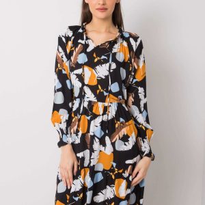 Black Patsy Print Dress