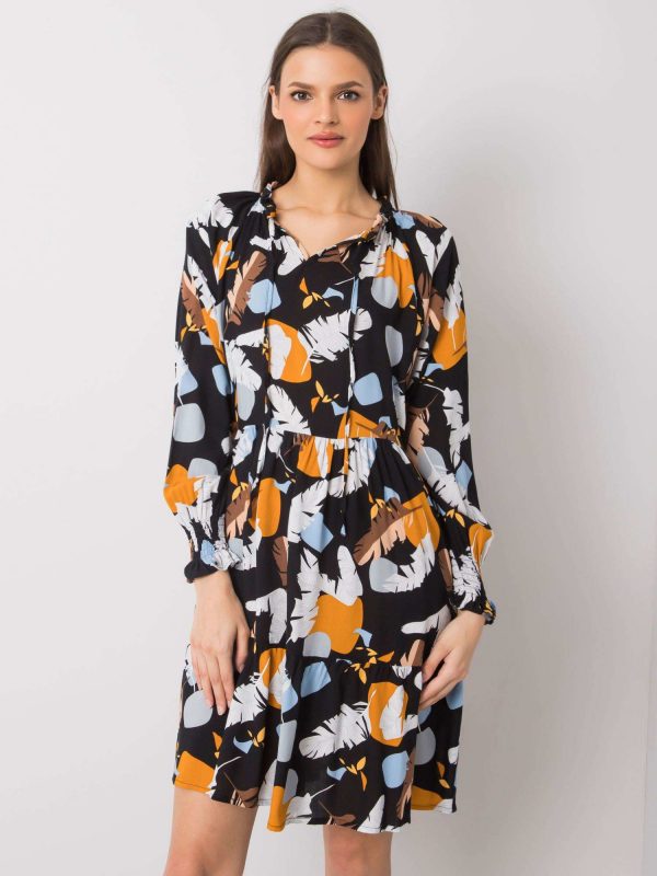 Black Patsy Print Dress