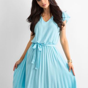 Women's blue dress with binding