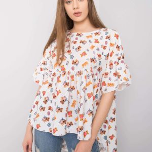 White blouse with Remi prints