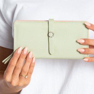 Light green eco-leather wallet