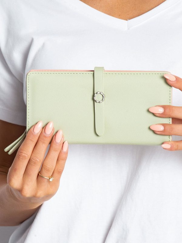 Light green eco-leather wallet