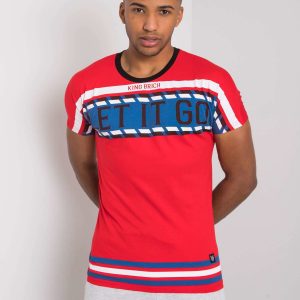 Red T-shirt for men with Clayton print