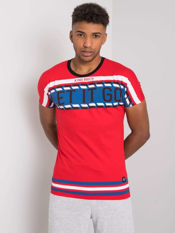 Red T-shirt for men with Clayton print