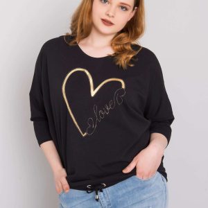 Black plus size blouse Adah