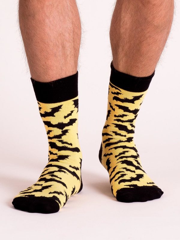 Black and Yellow Men's Bat Socks