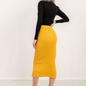 BSL Dark Yellow Ribbed Skirt