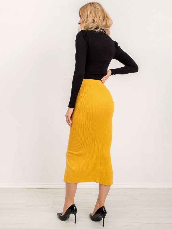 BSL Dark Yellow Ribbed Skirt