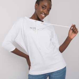 White blouse for women with Glow inscription