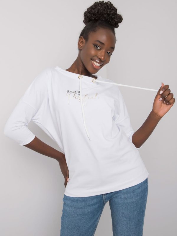 White blouse for women with Glow inscription