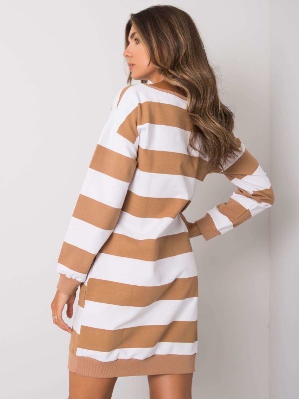 Aiyana striped camel dress