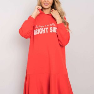 Sherine Red Sweatshirt Dress