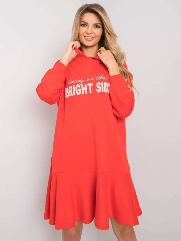 Sherine Red Sweatshirt Dress