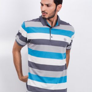 Gray-turquoise men's polo shirt Understand