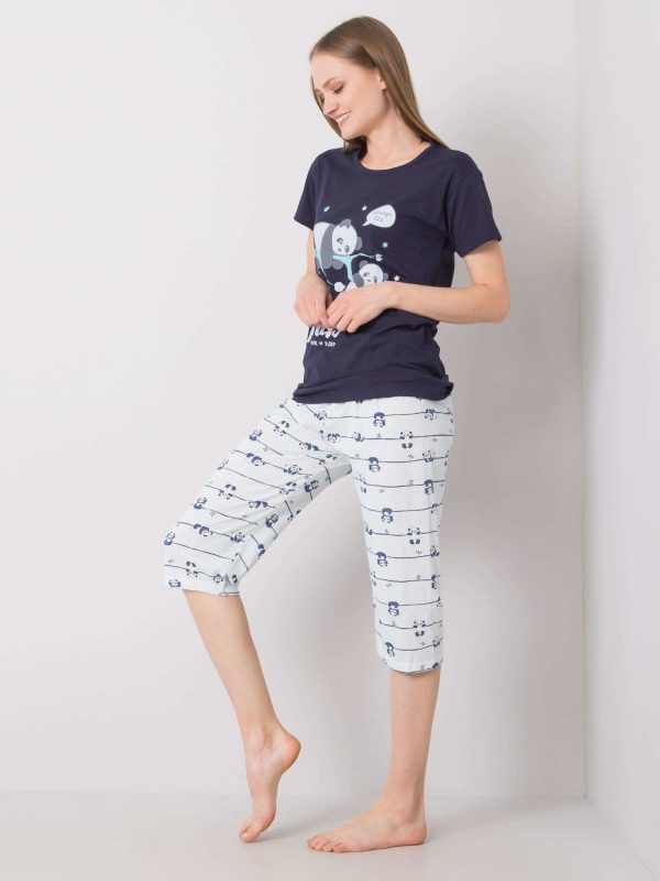 Navy Blue Two Piece Pyjamas