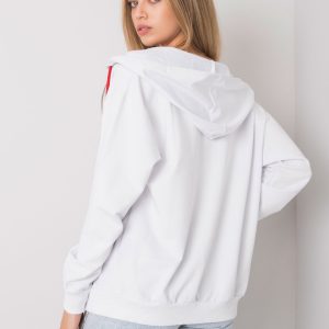 Ilaria White Zipper Sweatshirt