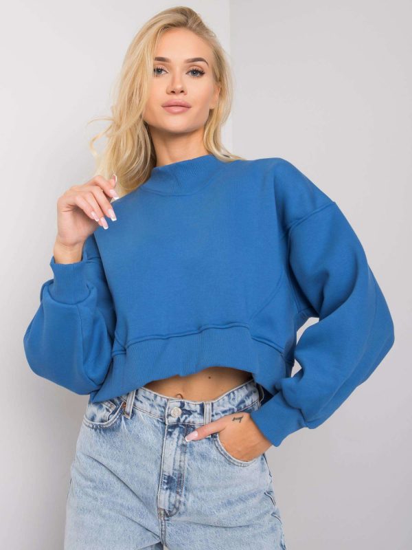 Dark Blue Hoodless Sweatshirt Thilde