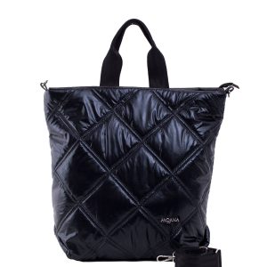 Black quilted bag with handles