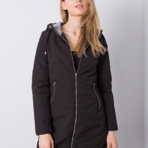 Black Hooded Long Jacket