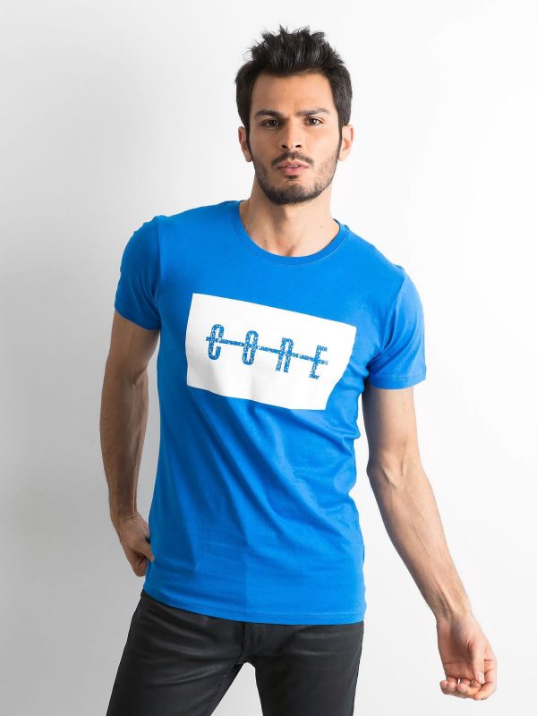 Blue Men's Print T-Shirt