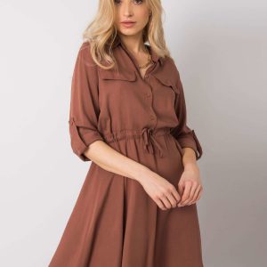 Dark brown dress Leylah RUE PARIS