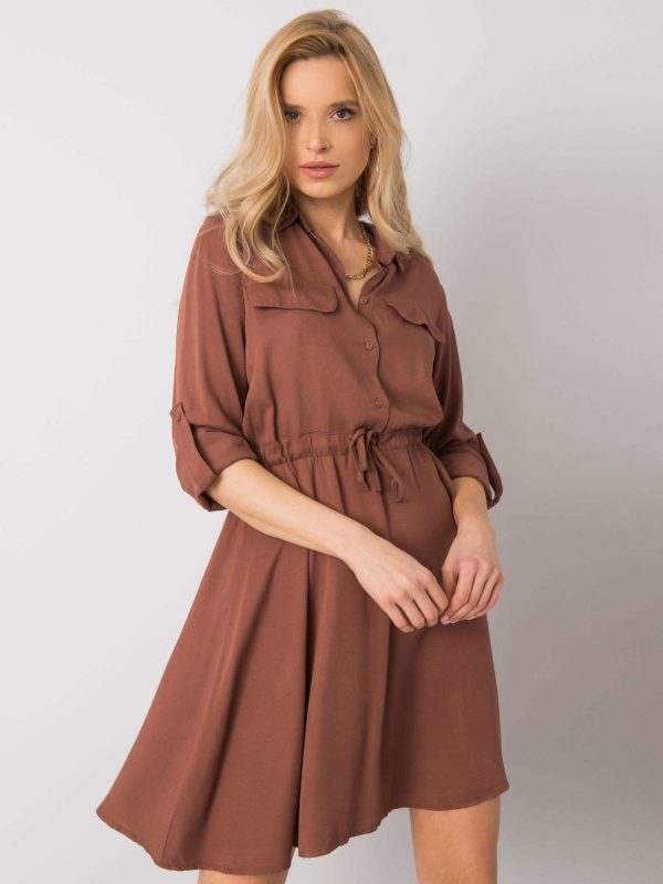 Dark brown dress Leylah RUE PARIS