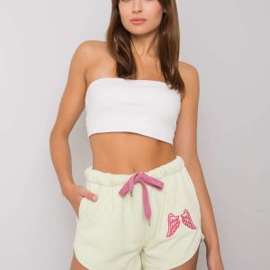 Light Green Addie Cotton Shorts