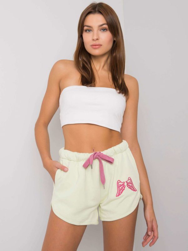 Light Green Addie Cotton Shorts